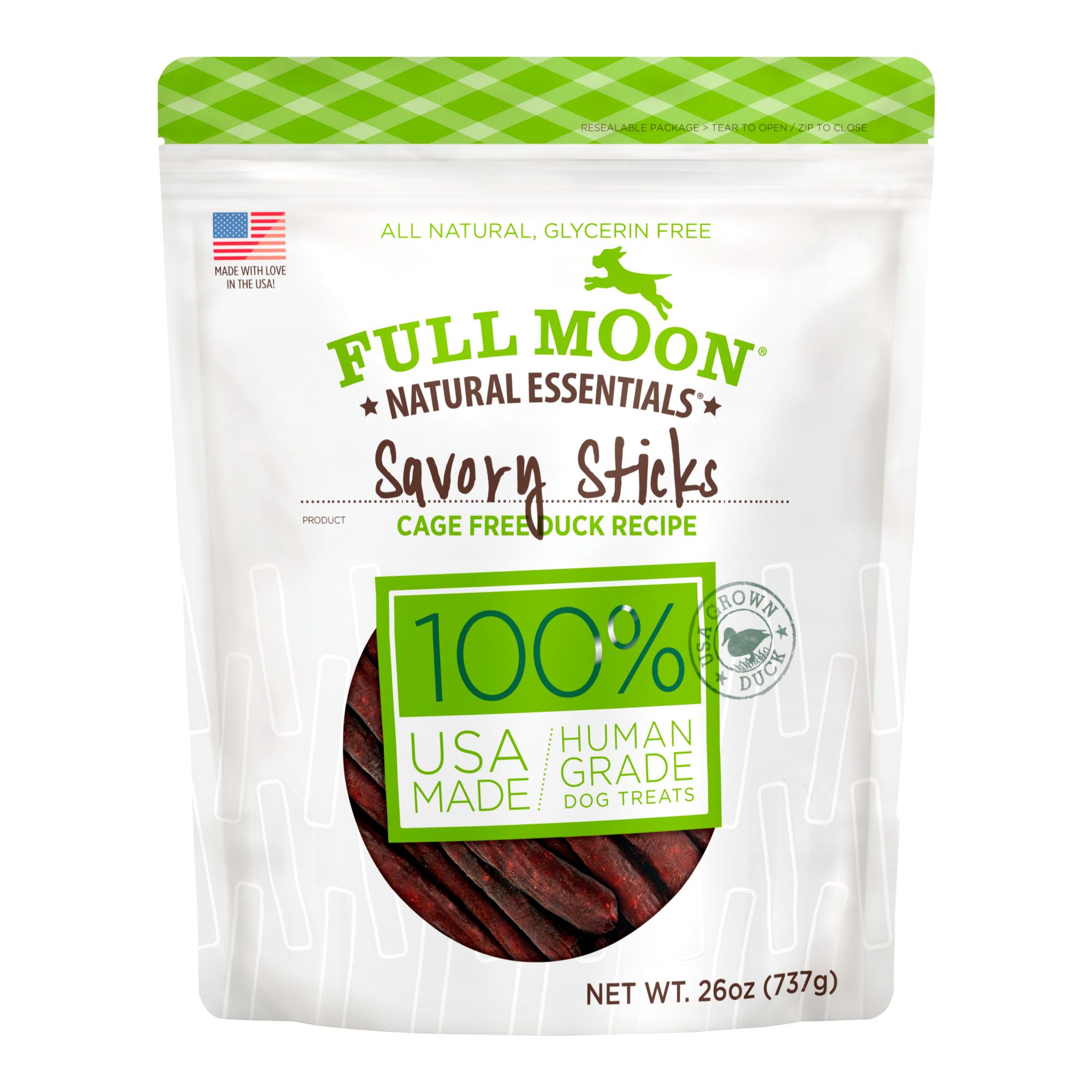 Full Moon All Natural Human Grade Dog Treats - Duck Sticks, 26 oz.