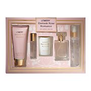 Lovery Damask Rose Romance Bath and Body Care Gift Set with Candle & More