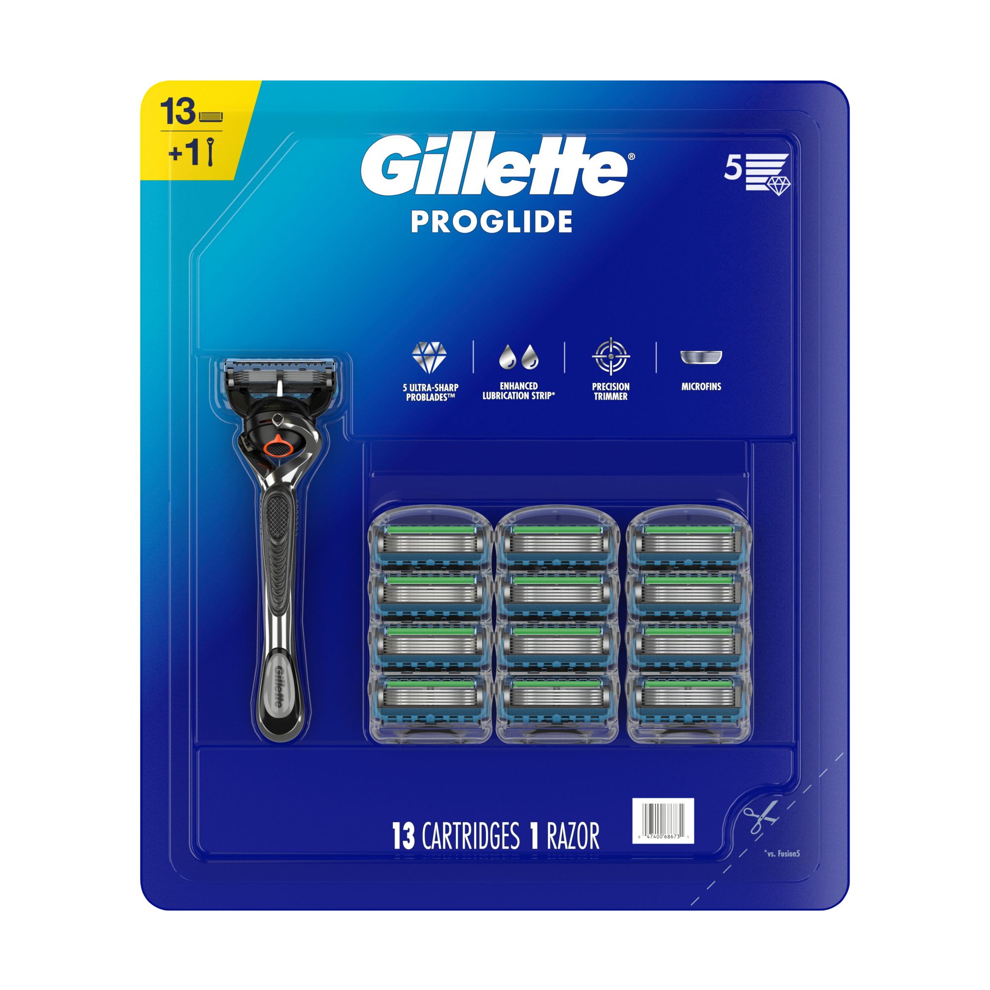 Gillette ProGlide Razor for Men, 1 Handle & 13 Blade Refills