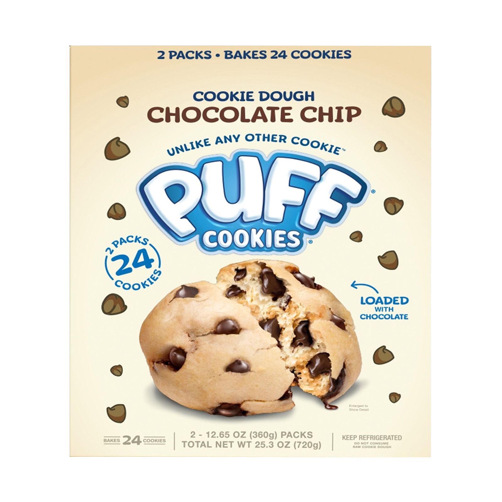 Puff Cookies Chocolate Chip Cookie Dough, 2 pk./12.58 oz.