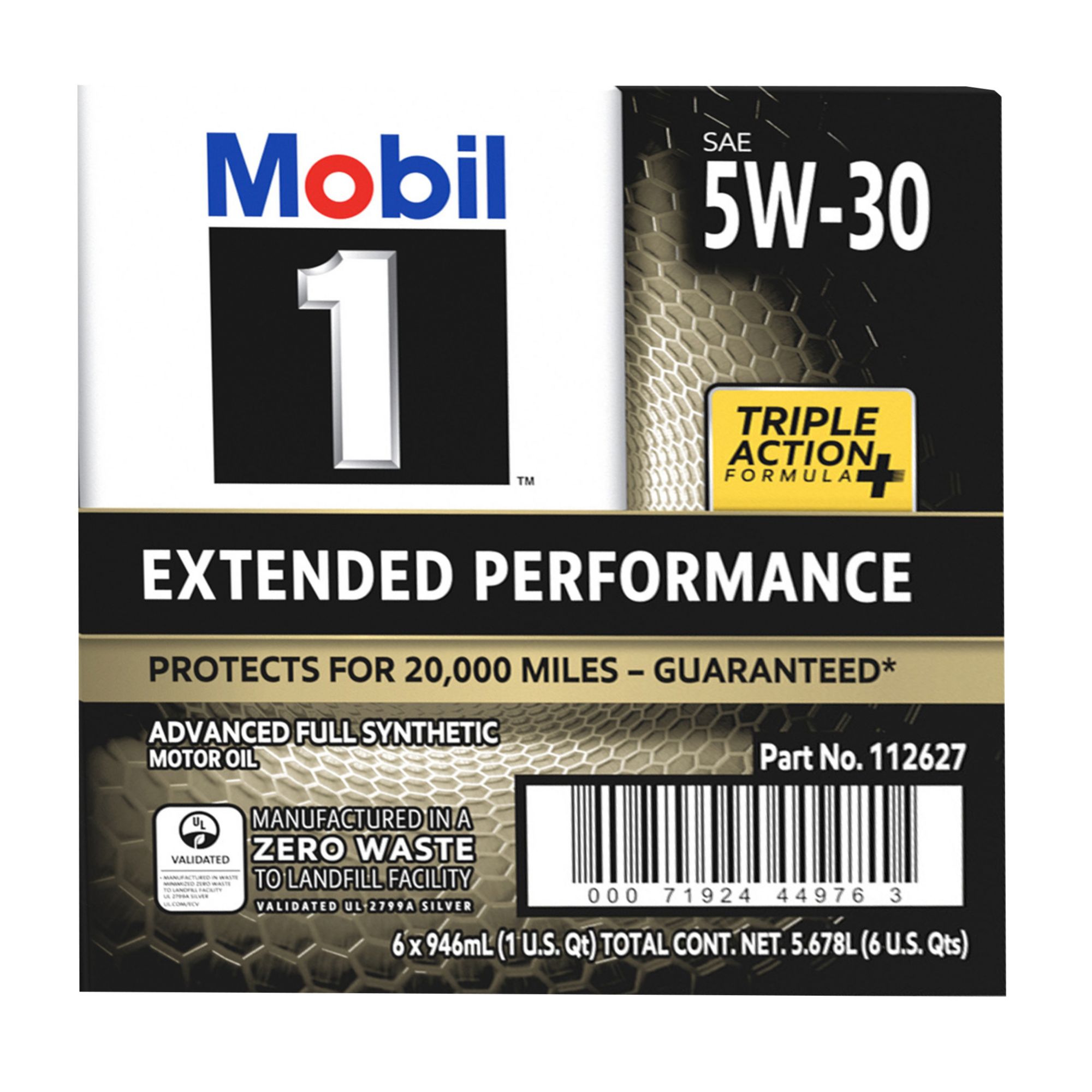 Mobil 1 Extended Performance Full Synthetic Motor Oil 5W-30, 6 pk./1 qt.