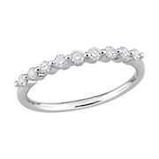 .33 ct. t.w. Lab Grown Diamond Semi Eternity Ring in Platinum Plated Sterling Silver