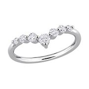 .37 ct. t.w. Lab Grown Diamond Chevron Ring in Platinum Plated Sterling Silver