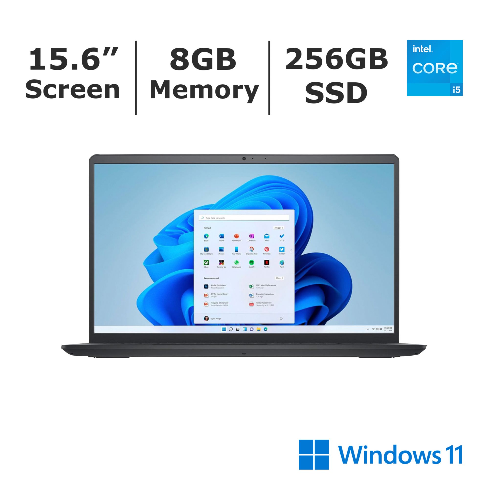 Dell Inspiron 15.6&quot; Touchscreen Laptop, Intel Core i5 Processor, 8GB Memory, 256GB SSD - Black
