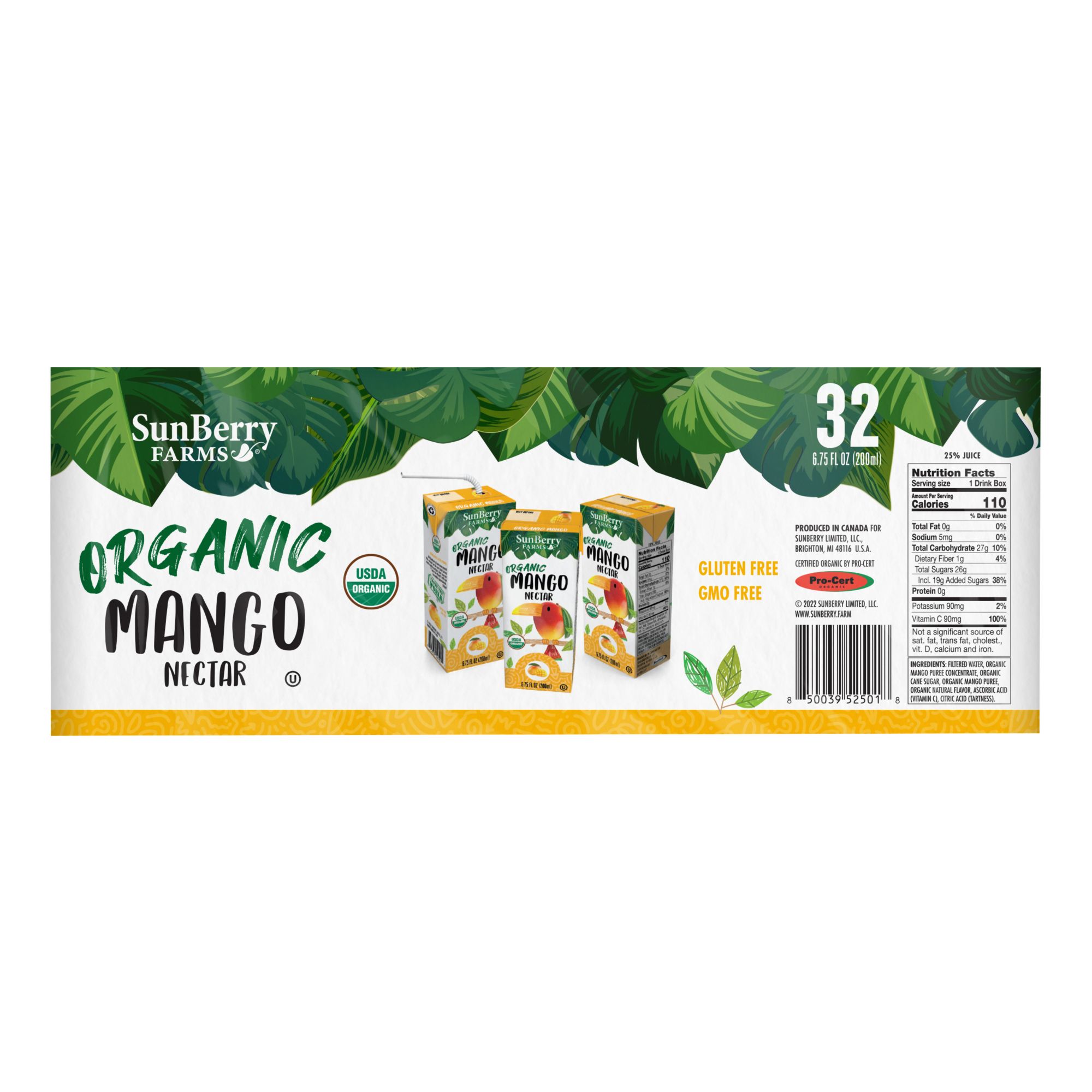 Sunberry Farms Organic Mango Nectar, 32 pk./6.75 oz. | BJ's Wholesale Club