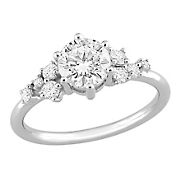 1.25 ct. t.w. Lab Grown Diamond Cluster Engagement Ring in 14k White Gold