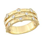 .50 ct. t.w. Lab Grown Diamond Triple Row Band Ring in 18k Gold Plated Sterling Silver