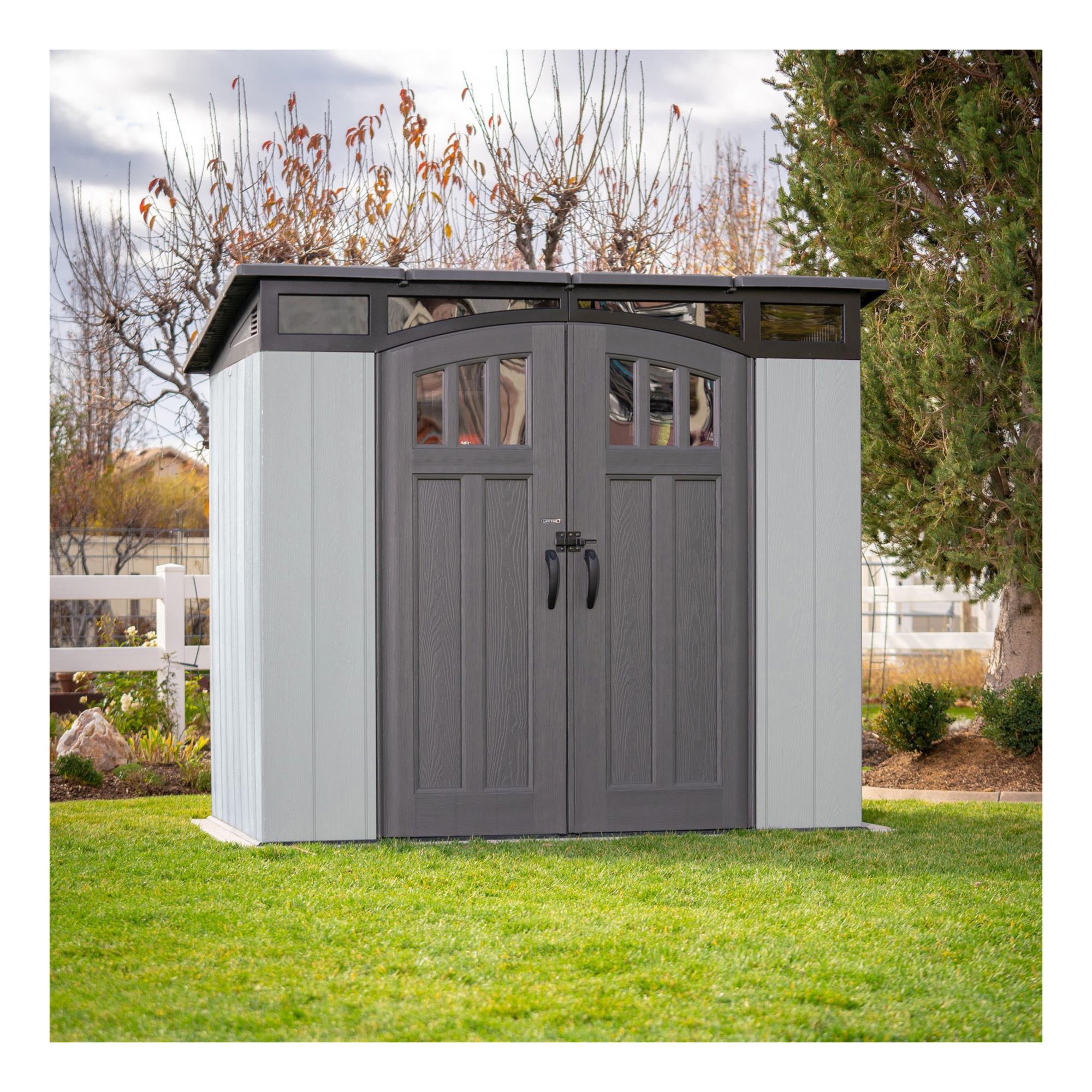 Lifetime 8' x 5' Compact Modern Shed - Gray