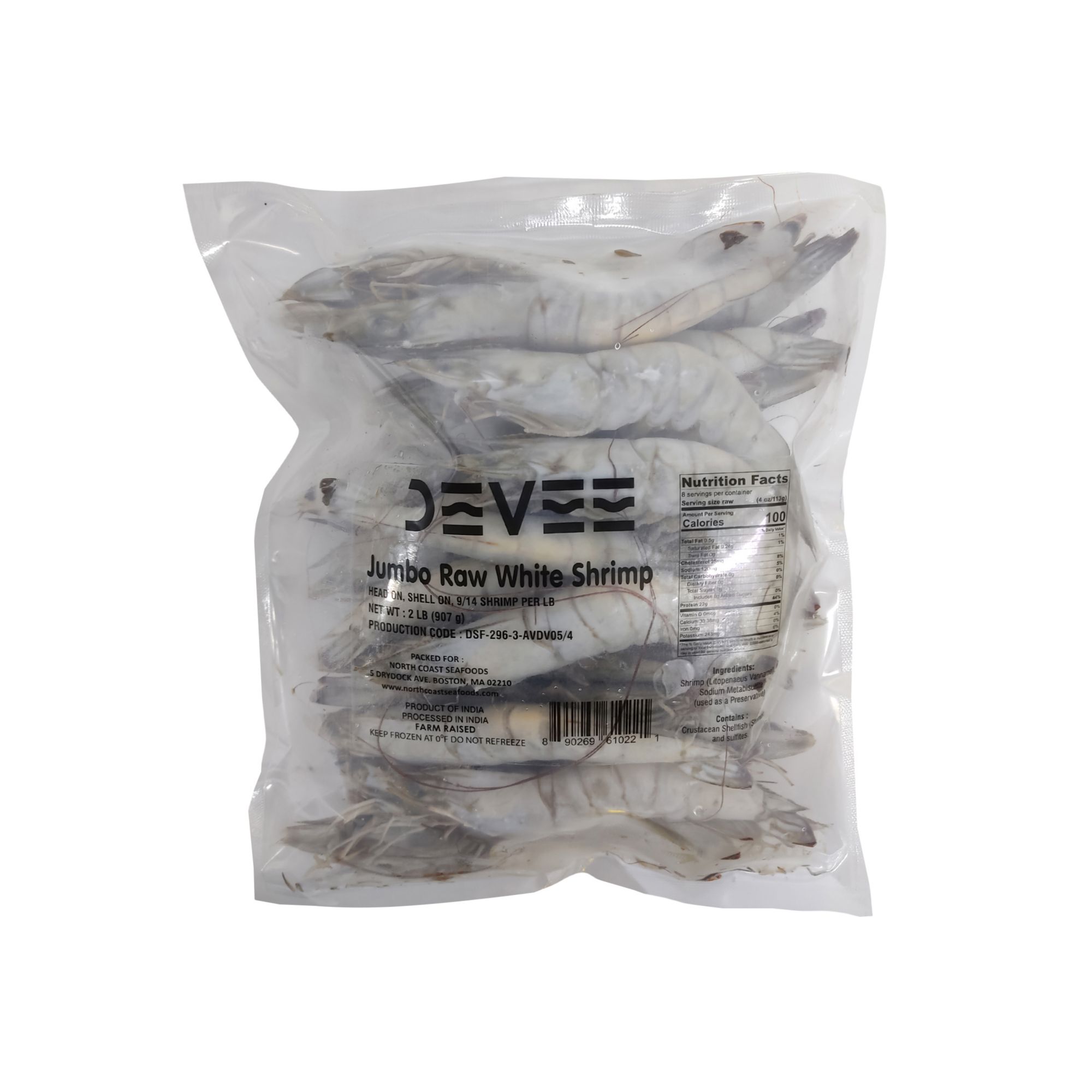 DEVEE Jumbo Raw Head On Shrimp, 2 lbs.