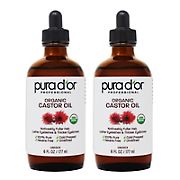 PURA D'OR Professional Strength Organic Castor Oil Eyelash Serum, 2 pk./6 oz.