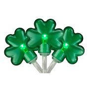 Northlight 5.5' St. Patrick's Day Shamrock Lights with Timer - Green