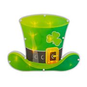 Northlight 12.5&quot; LED Lighted Irish St. Patrick's Day Leprechaun Hat Window Silhouette with Timer