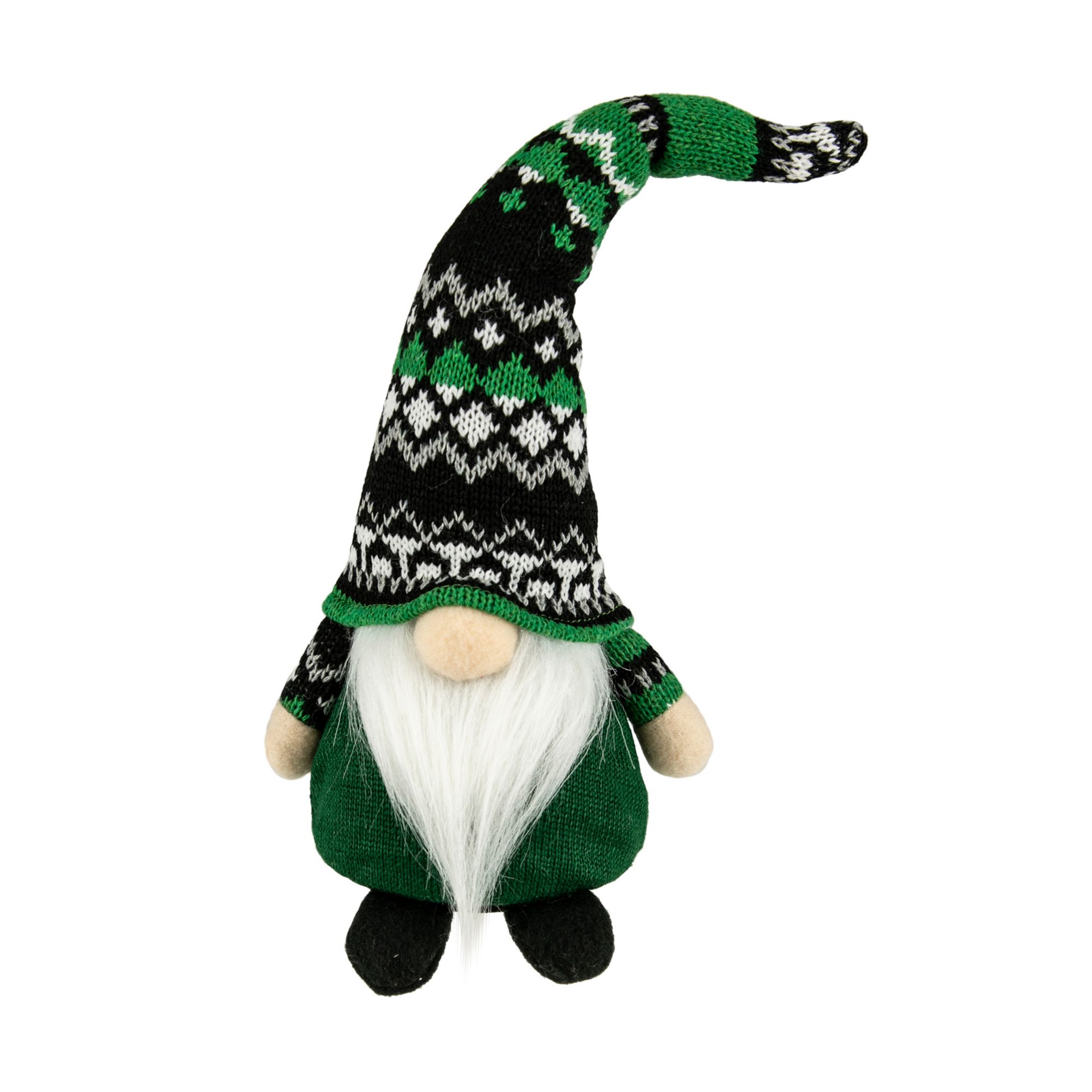 Northlight 11.5&quot; LED Lighted St. Patrick's Day Boy Gnome with Green Irish Fair Isle Hat