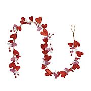 Red and Pink Hearts Valentine's Day Unlit Garland, 6'