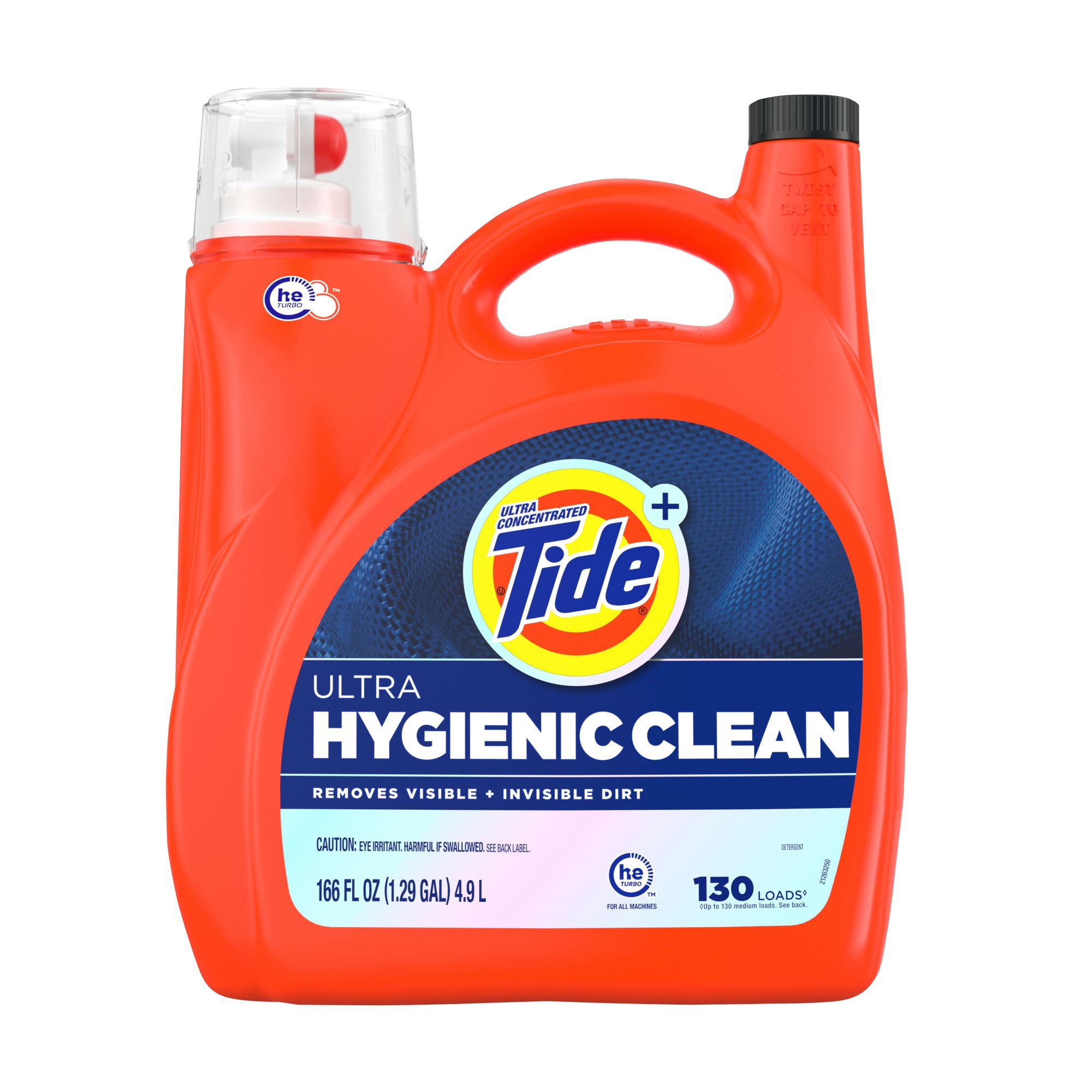 Tide Hygienic Clean Heavy 10x Duty Liquid Laundry Detergent, HE Compatible, 124 loads/159 fl. oz. - Original Scent