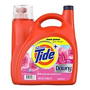 Tide Plus A Touch of Downy Liquid Laundry Detergent, HE Compatible, 124 loads/159 fl. oz. - April Fresh