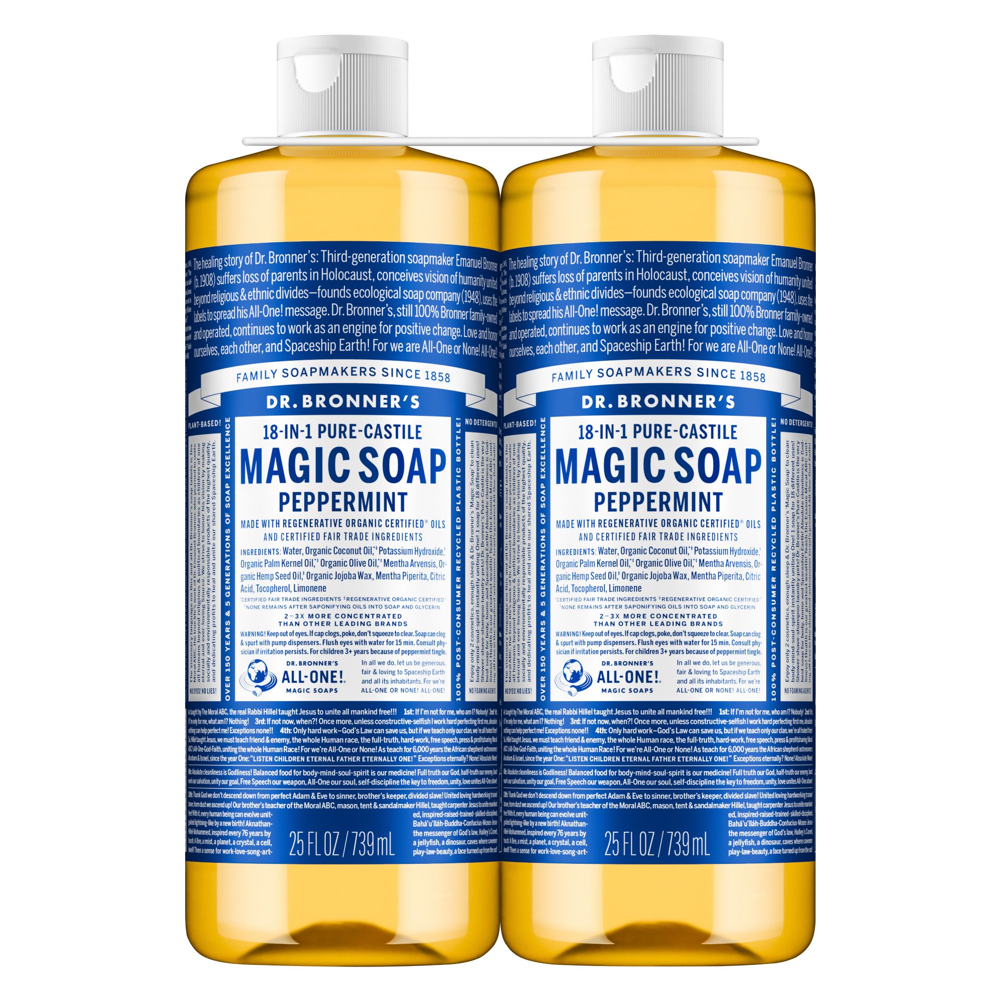 Dr Bronner's Peppermint Pure-Castile Soap, 2 pk./50 oz.