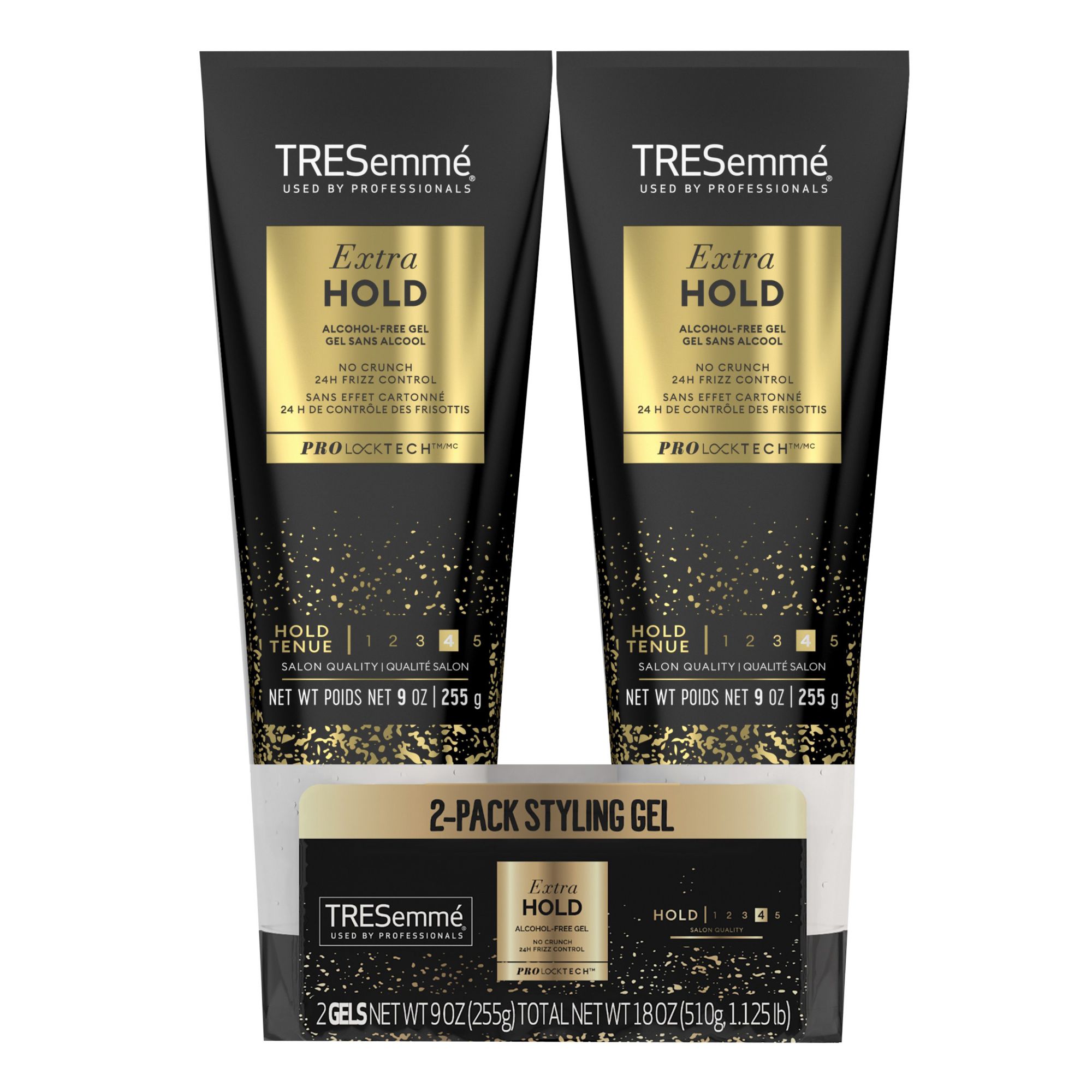TRESemme Extra Hold Hair Gel Alcohol-Free for 24-Hour Frizz Control and Humidity Protection, 2 pk./9 oz.