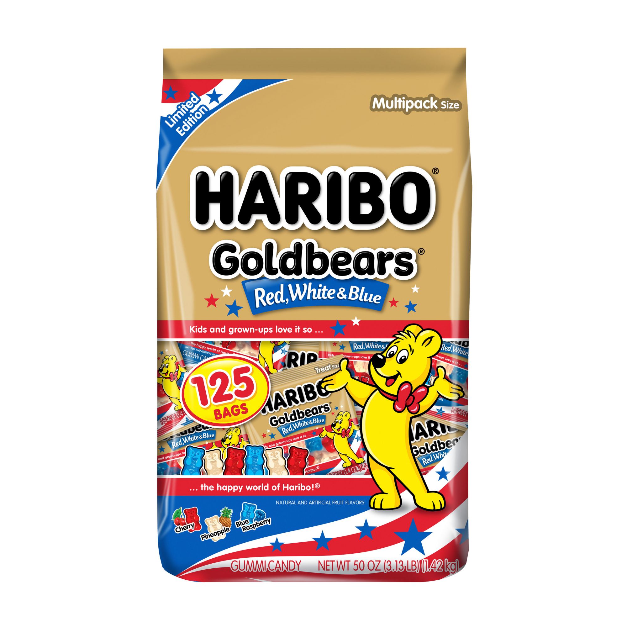 Haribo Goldbears Red White, & Blue Treat Bags, 125 ct./0.4 oz.