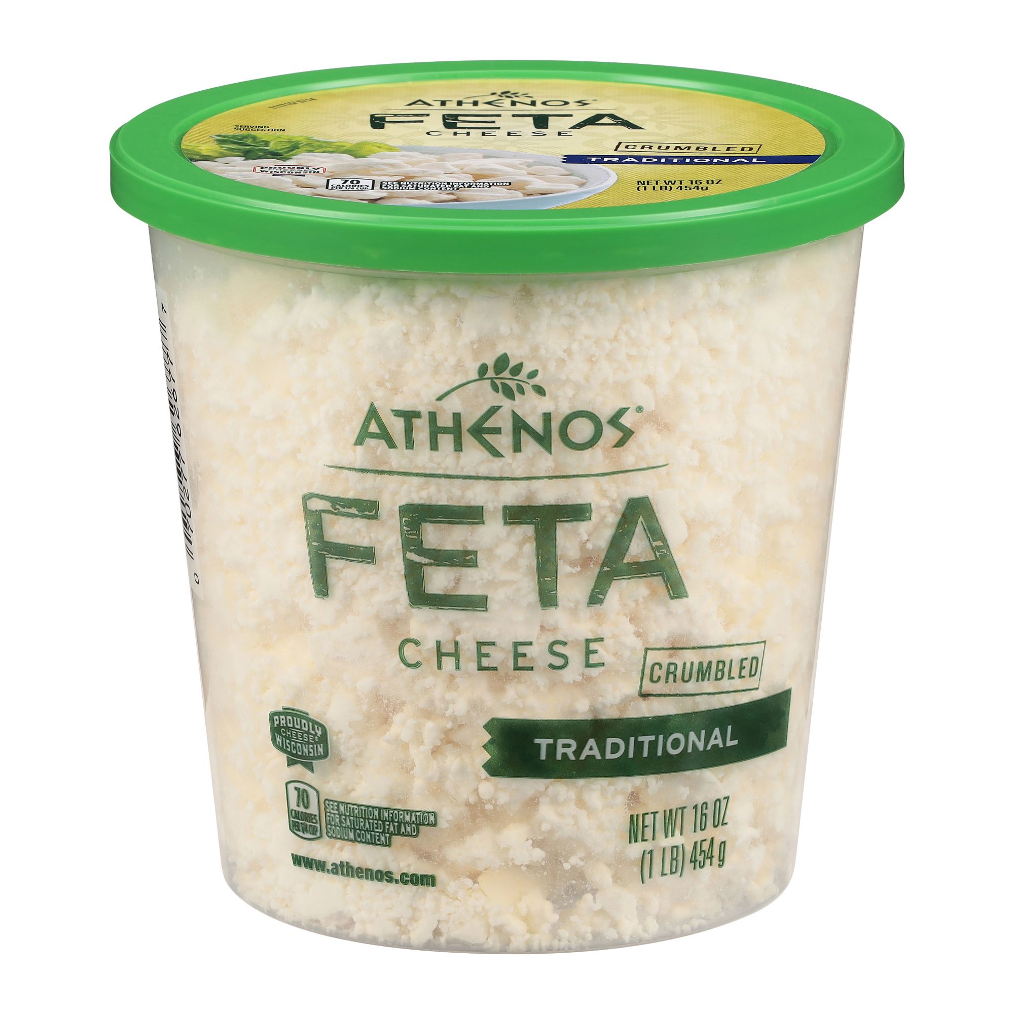 Athenos Traditional Feta Crumbled Cheese, 16 oz.