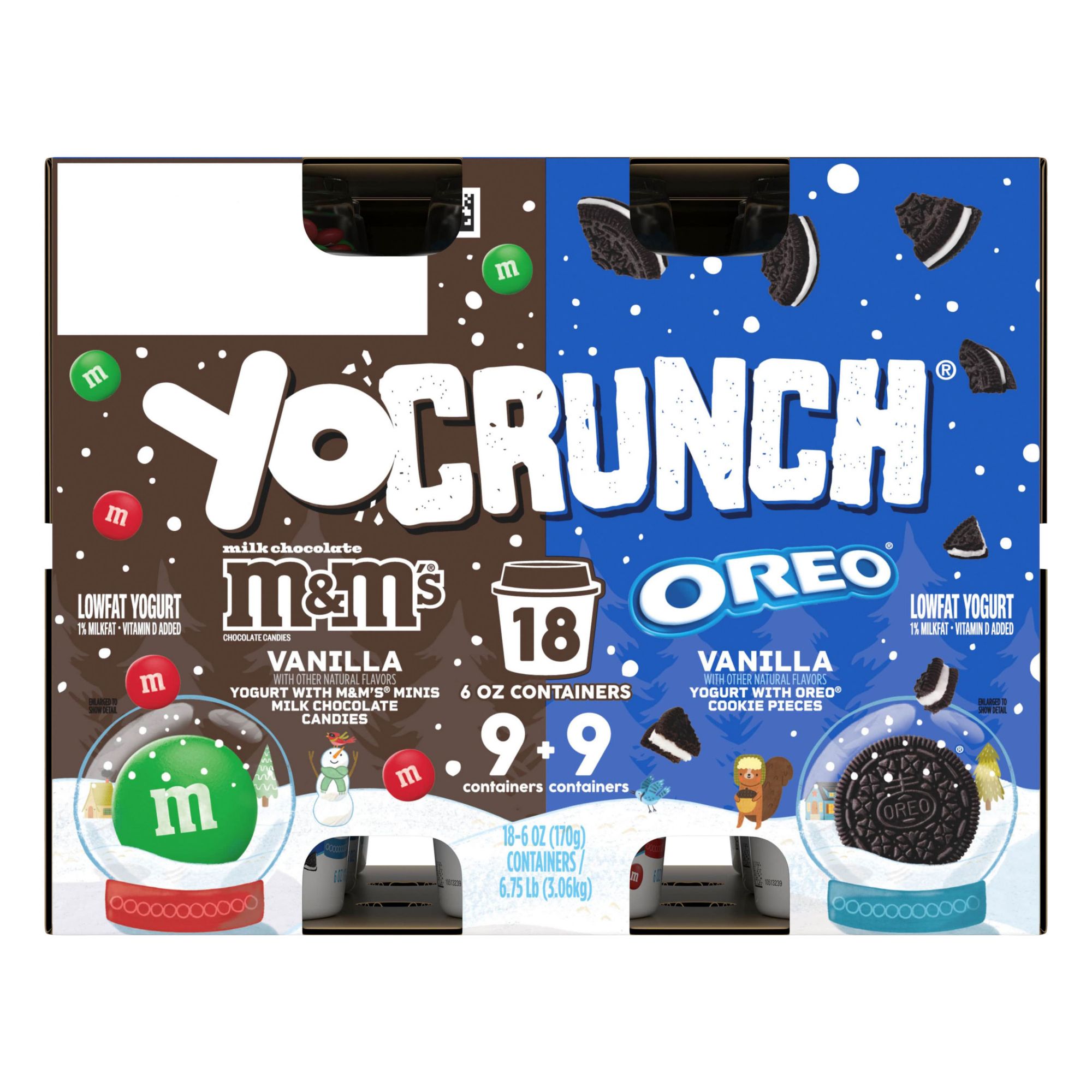 YoCrunch Vanilla Yogurt with M&M & Oreo Variety Pack, 18 pk./6 oz.