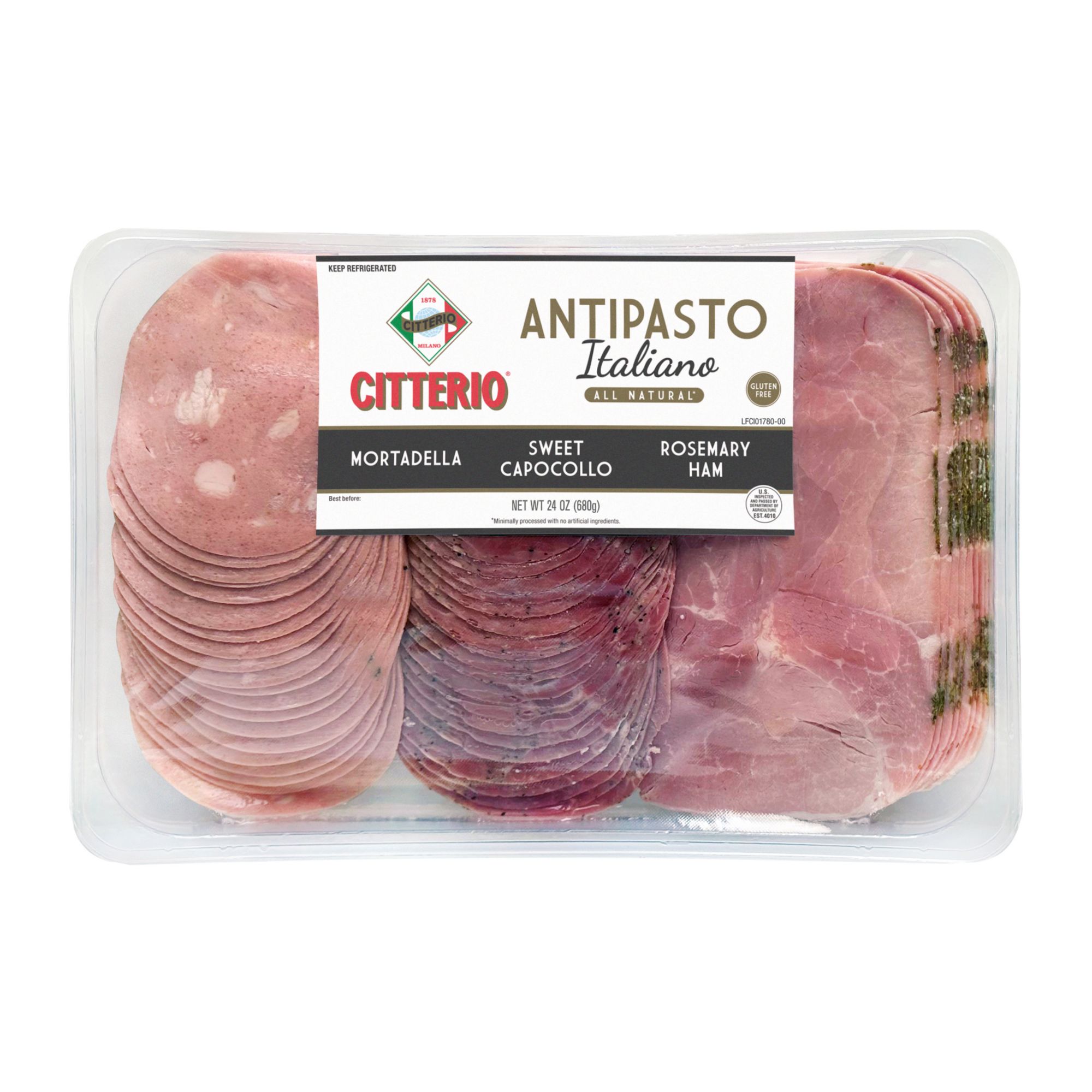 Citterio Antipasto Italiano Rosmarino, Mortadella & Sweet Capocollo, 24 oz.