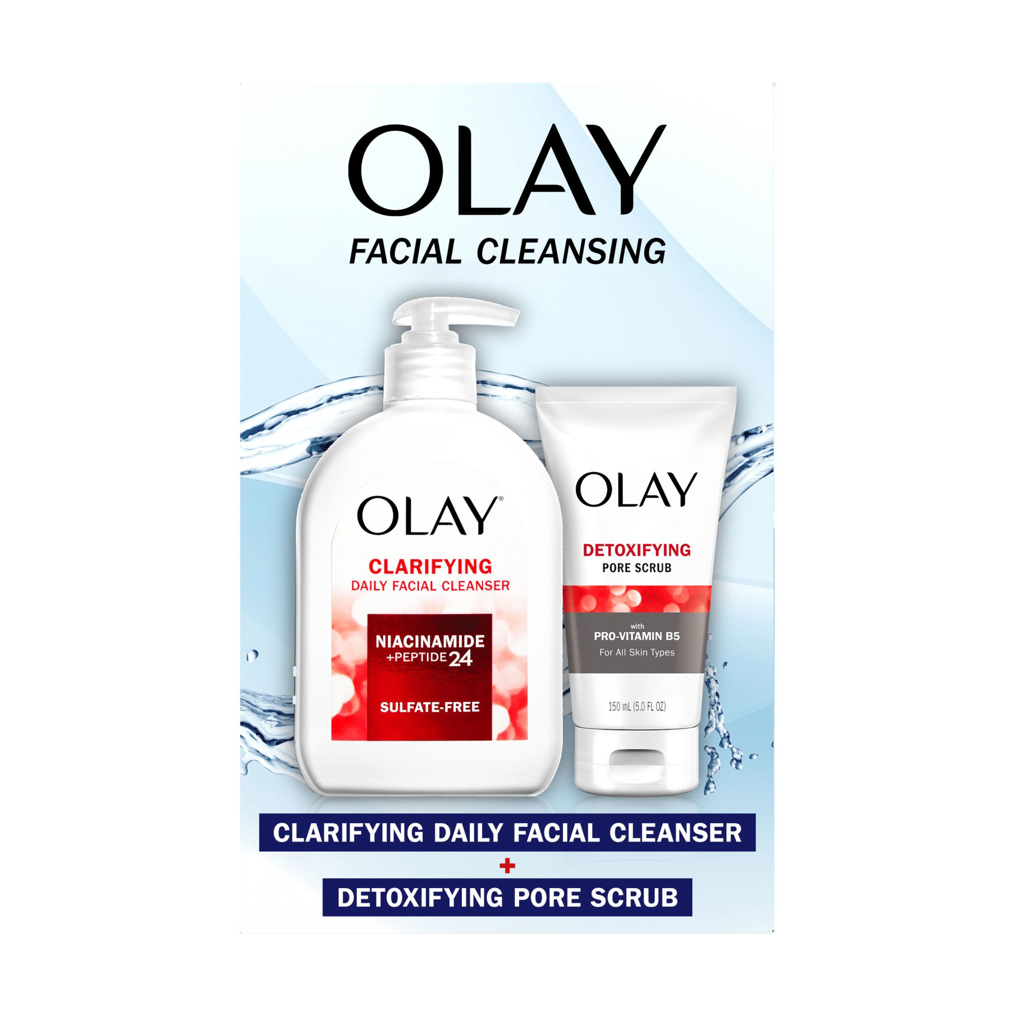 Olay Facial Cleansing Duo, 16 fl. oz. Face Wash and 5 fl. oz. Pore Scrub