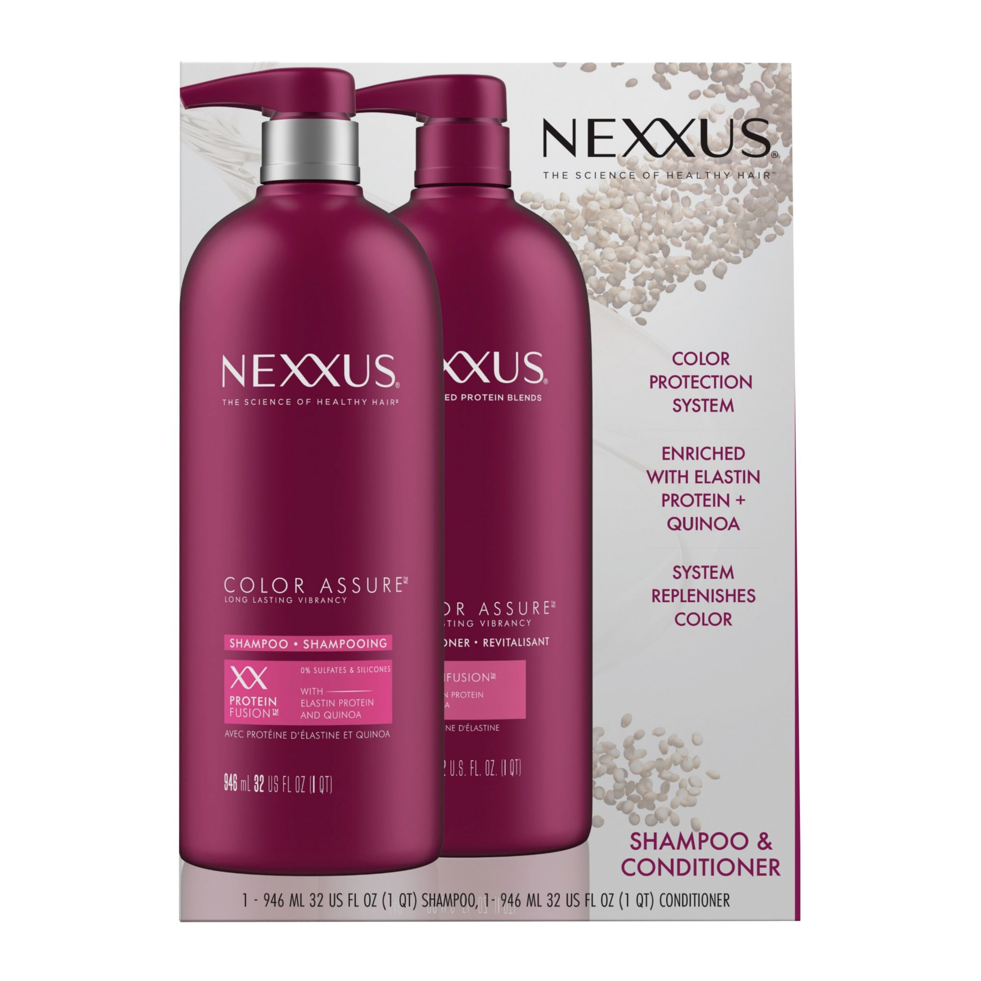 Nexxus Color Assure Shampoo and Conditioner Enhances Color Vibrancy for Up  to 40 Washes, 2 ct./32 oz.