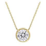 2 ct. DEW Moissanite Circular Pendant with Chain in 10k Yellow Gold