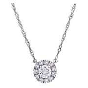 .35 ct. t.w. Lab-Grown Diamond Halo Necklace in 14k White Gold