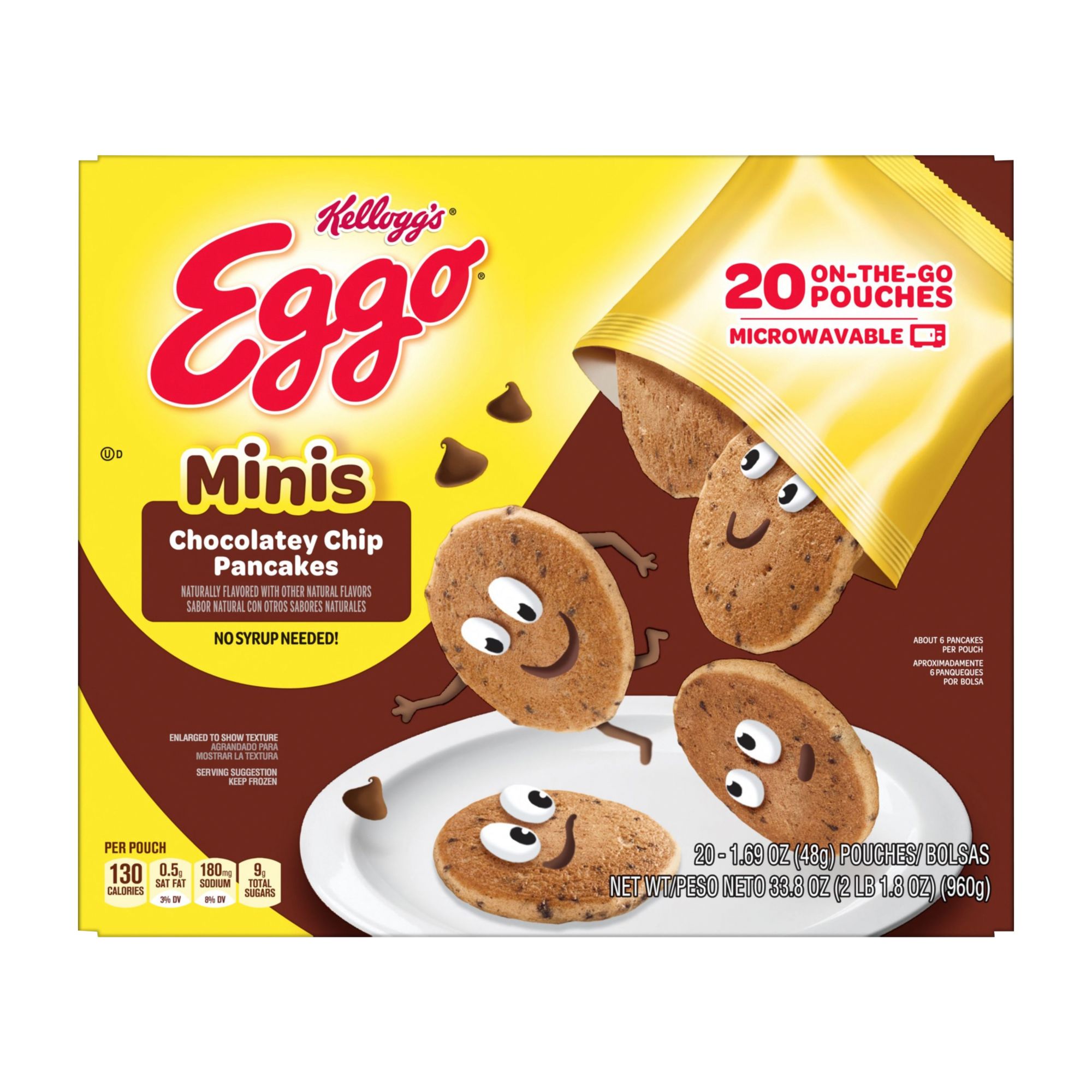 Eggo Minis Frozen Pancake Bites Chocolatey Chip, 20 ct.