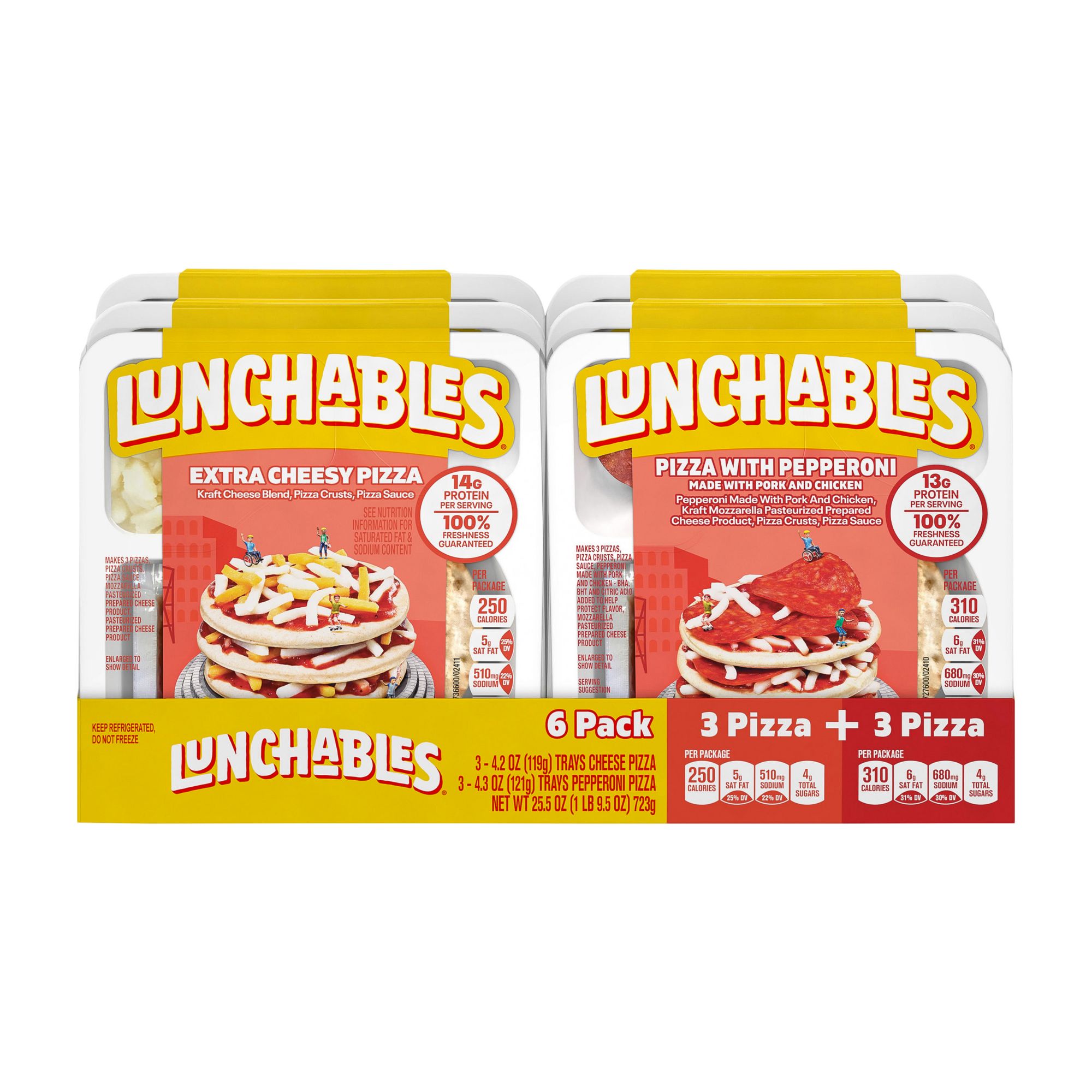 Lunchables Pizza with Pepperoni & Extra Cheesy Pizza Variety Pack, 6 pk.