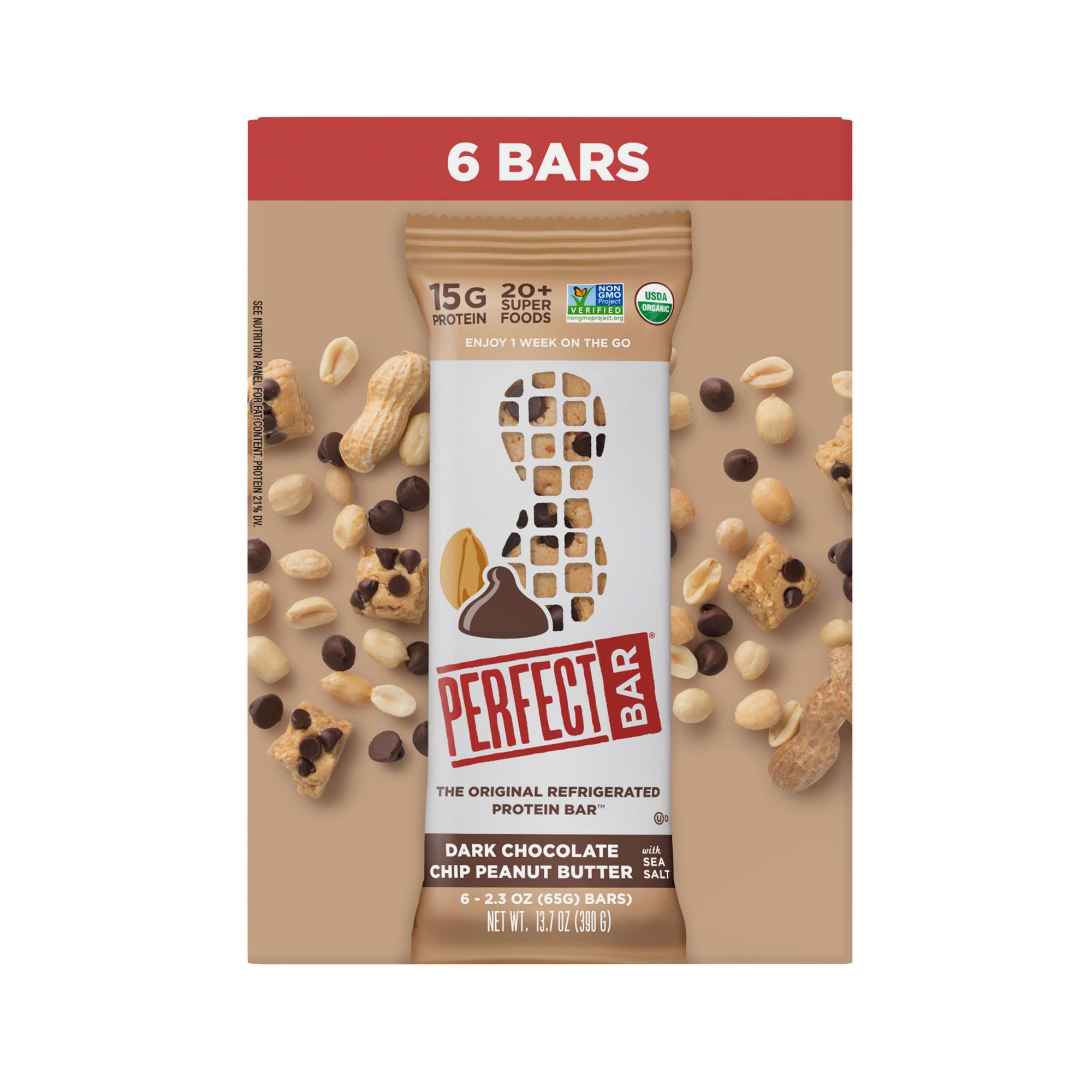 Perfect Bar Dark Chocolate Chip Peanut Butter Bar, 6 pk./2.3 oz.