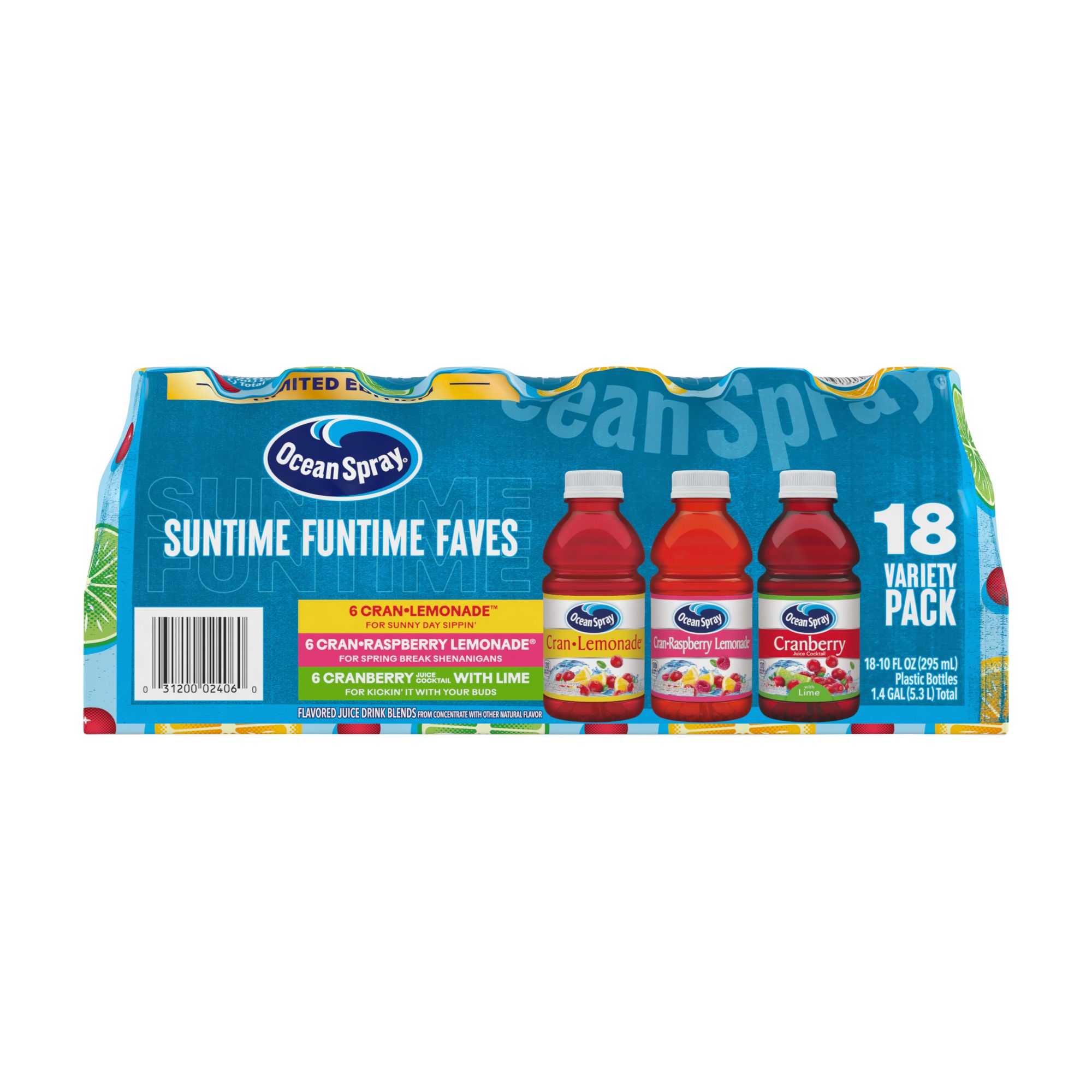 Ocean Spray Suntime Funtime Faves Variety Pack, 18 pk./10 oz.