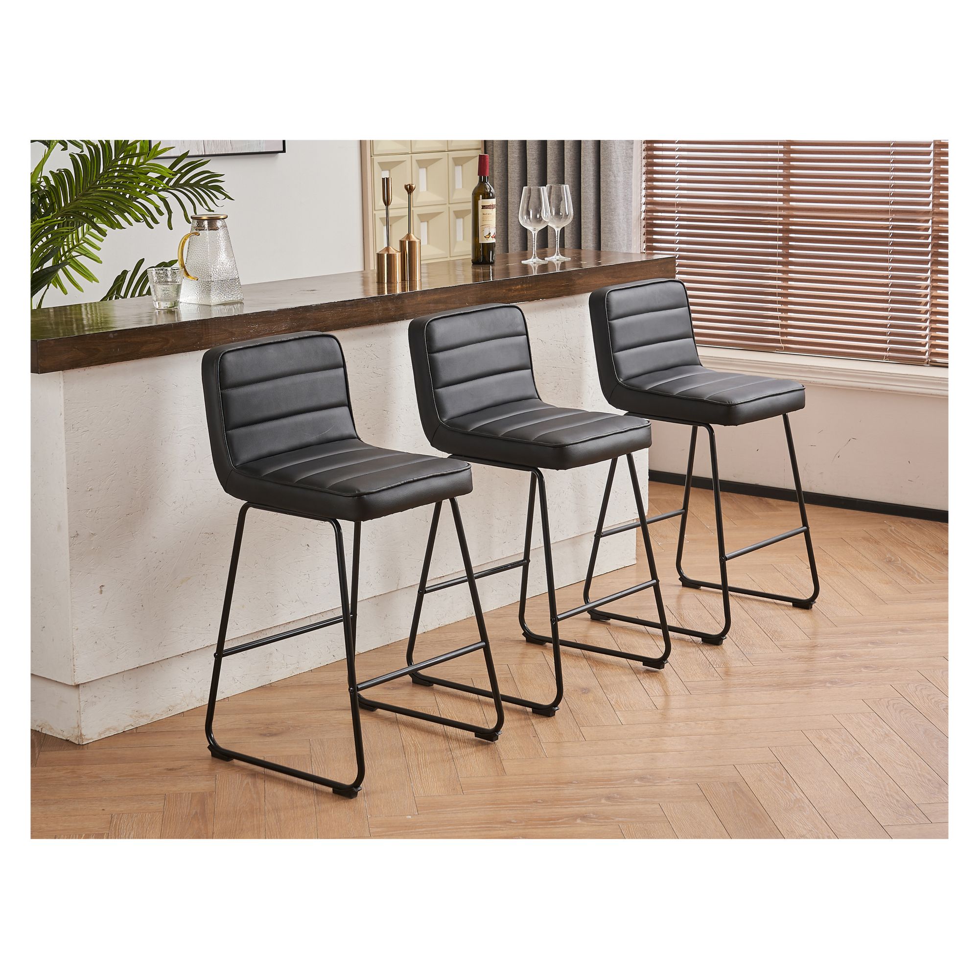 Lakeview Upholstered Modern 26&quot; Barstools, 3-pc.