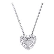 Diamond Accent Heart Cluster Pendant Necklace in 14k White Gold
