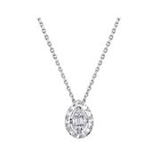 Diamond Accent Cluster Halo Pendant Necklace in 14k White Gold