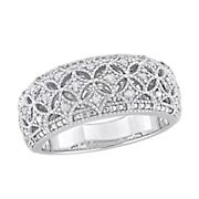 .10 ct. TW Diamond Wide Band Ring in Sterling Silver