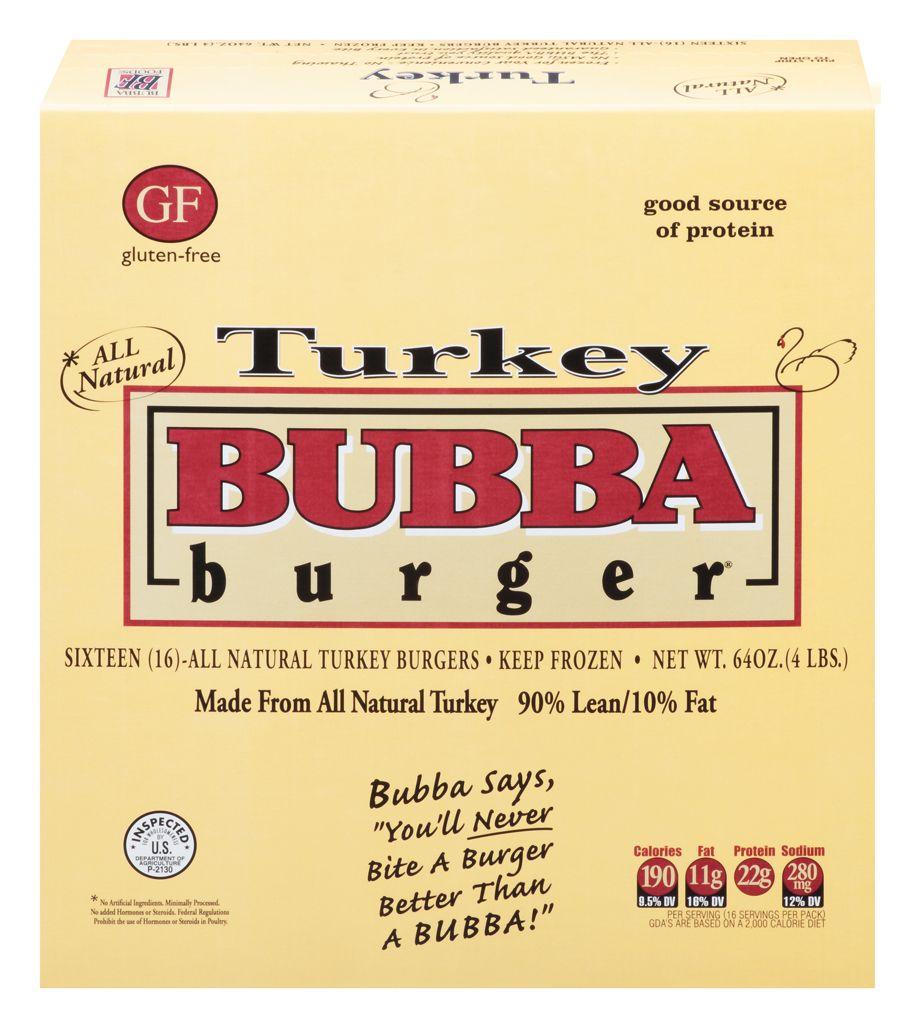 Bubba Burger Turkey Burgers, 16 ct./4 oz.