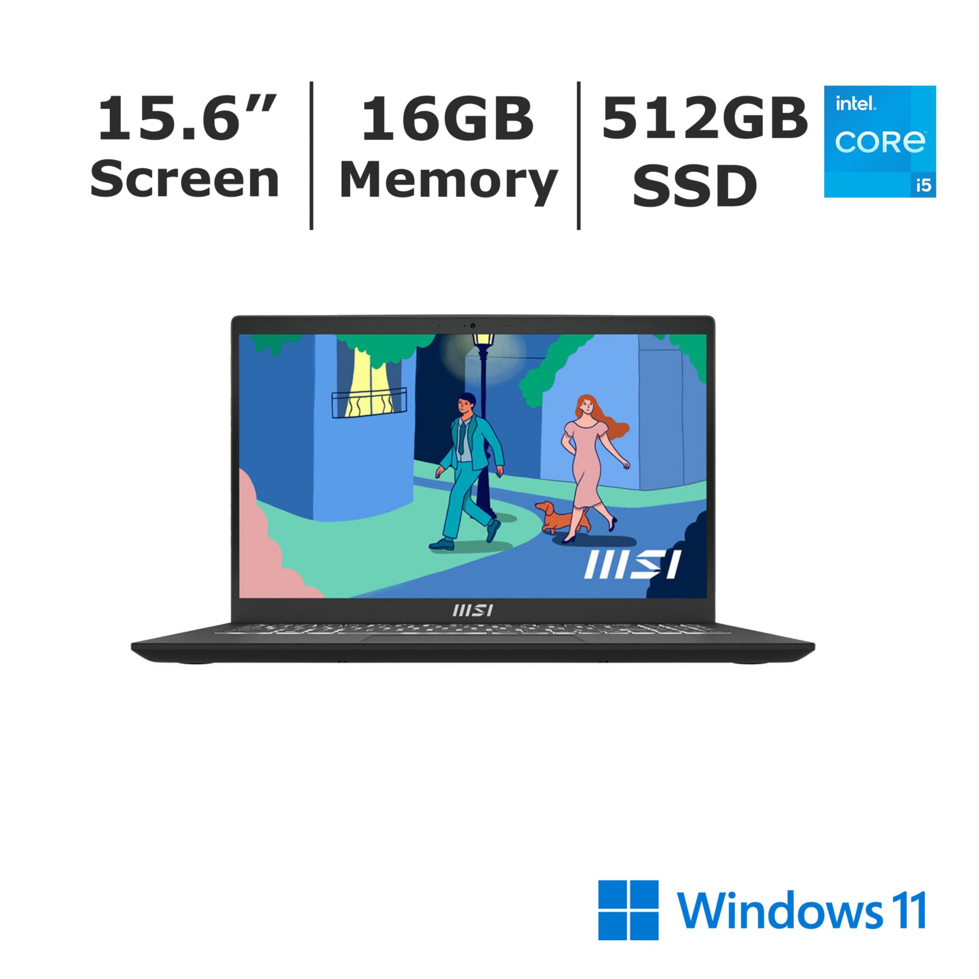 MSI Modern 15 Ultra Thin 15.6&quot; Laptop, Core i5-1235U, 512GB SSD, 16GB