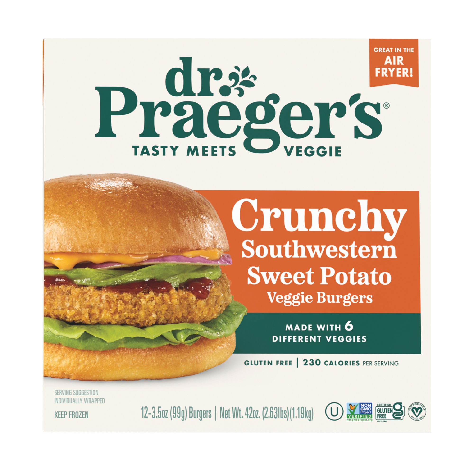 Dr. Praeger's Crunchy Southwestern Sweet Potato Burger, 12 ct.