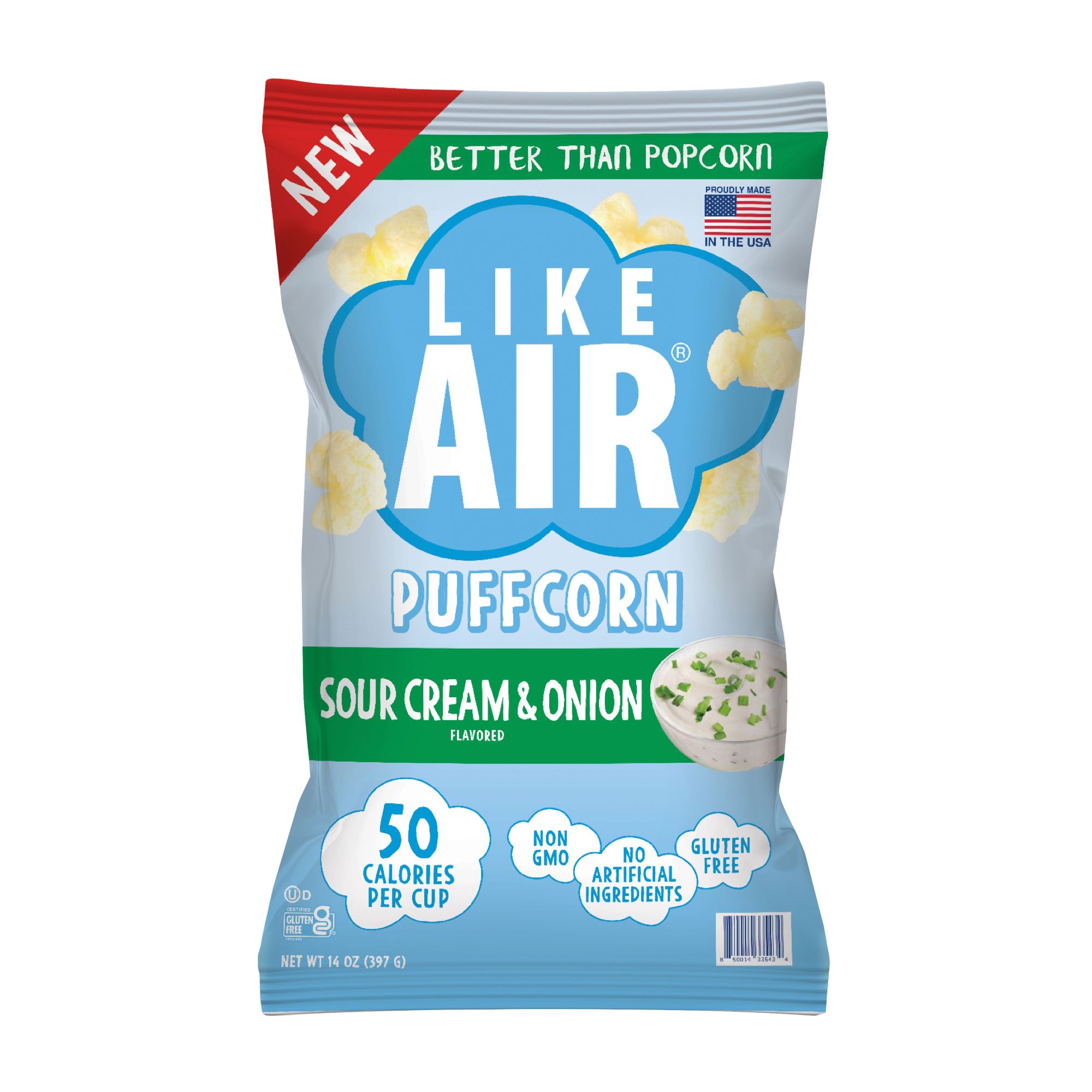 Like Air Sour Cream & Onion Puffcorn, 14 oz.