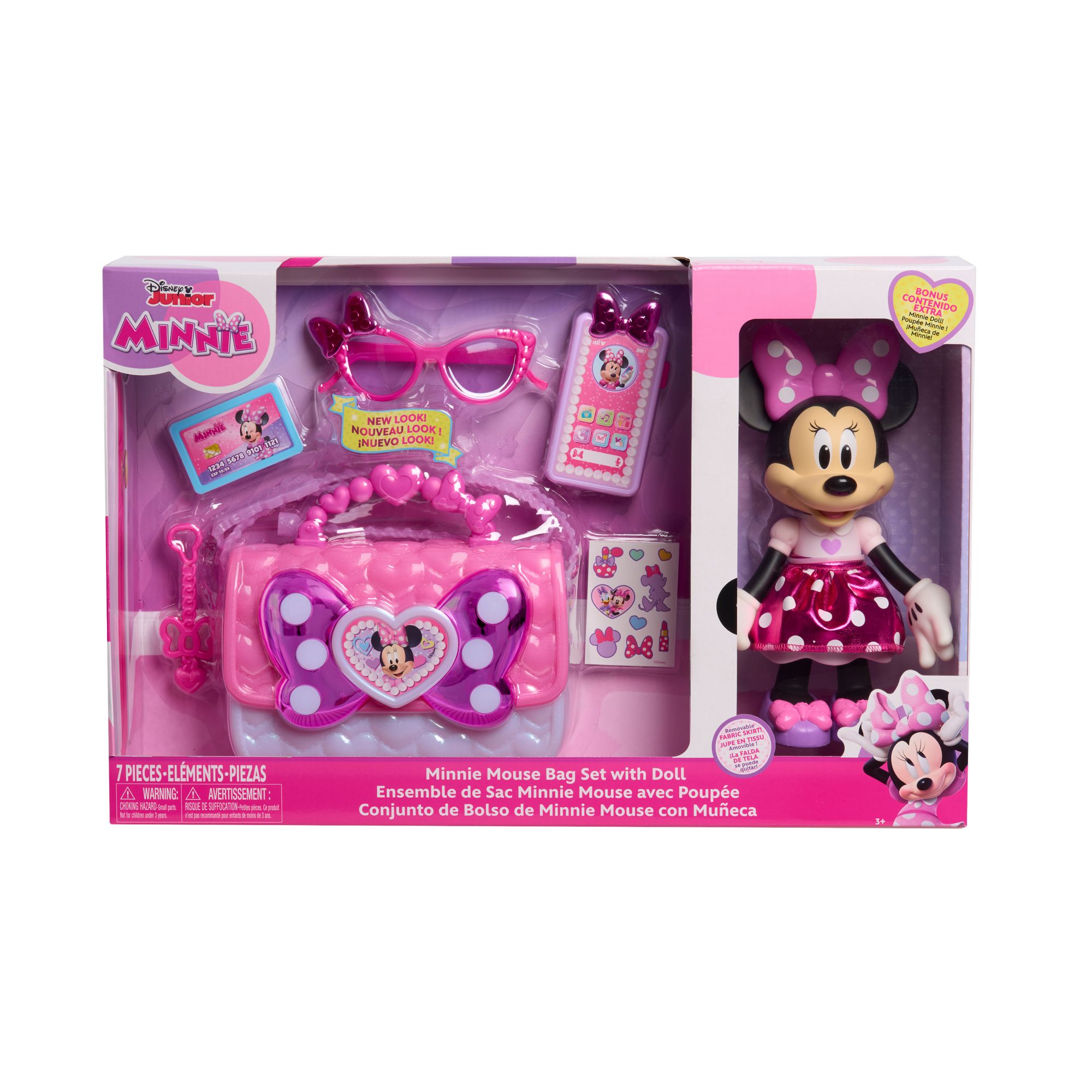 Disney Junior Minnie Mouse Bowfabulous Bag Set with Doll Pink 4.25 L x 20 W x 13 H