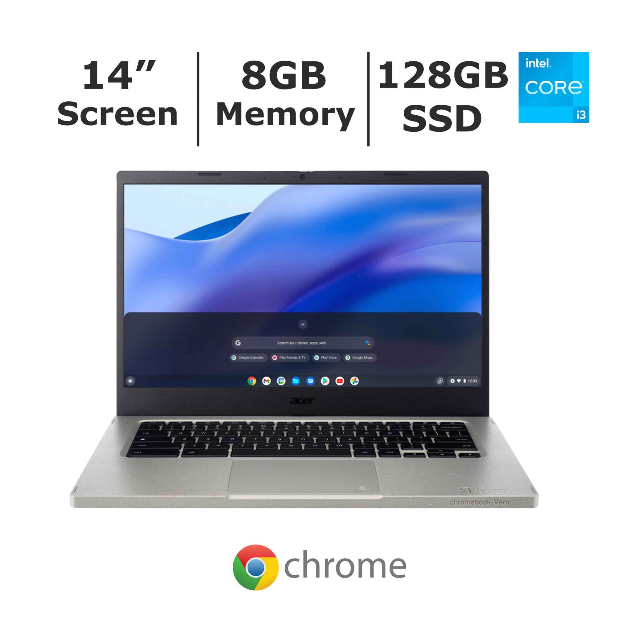 Acer Chromebook Vero 514 CBV514-1H-34X9 14&quot; Laptop, Intel Core i3, 8GB RAM, Chrome OS