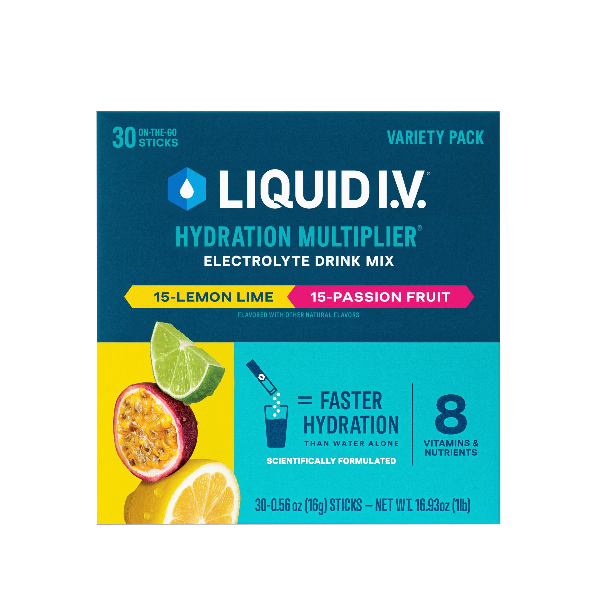 Liquid I.V. Hydration Multiplier Variety Pack, Lemon Lime & Passion ...