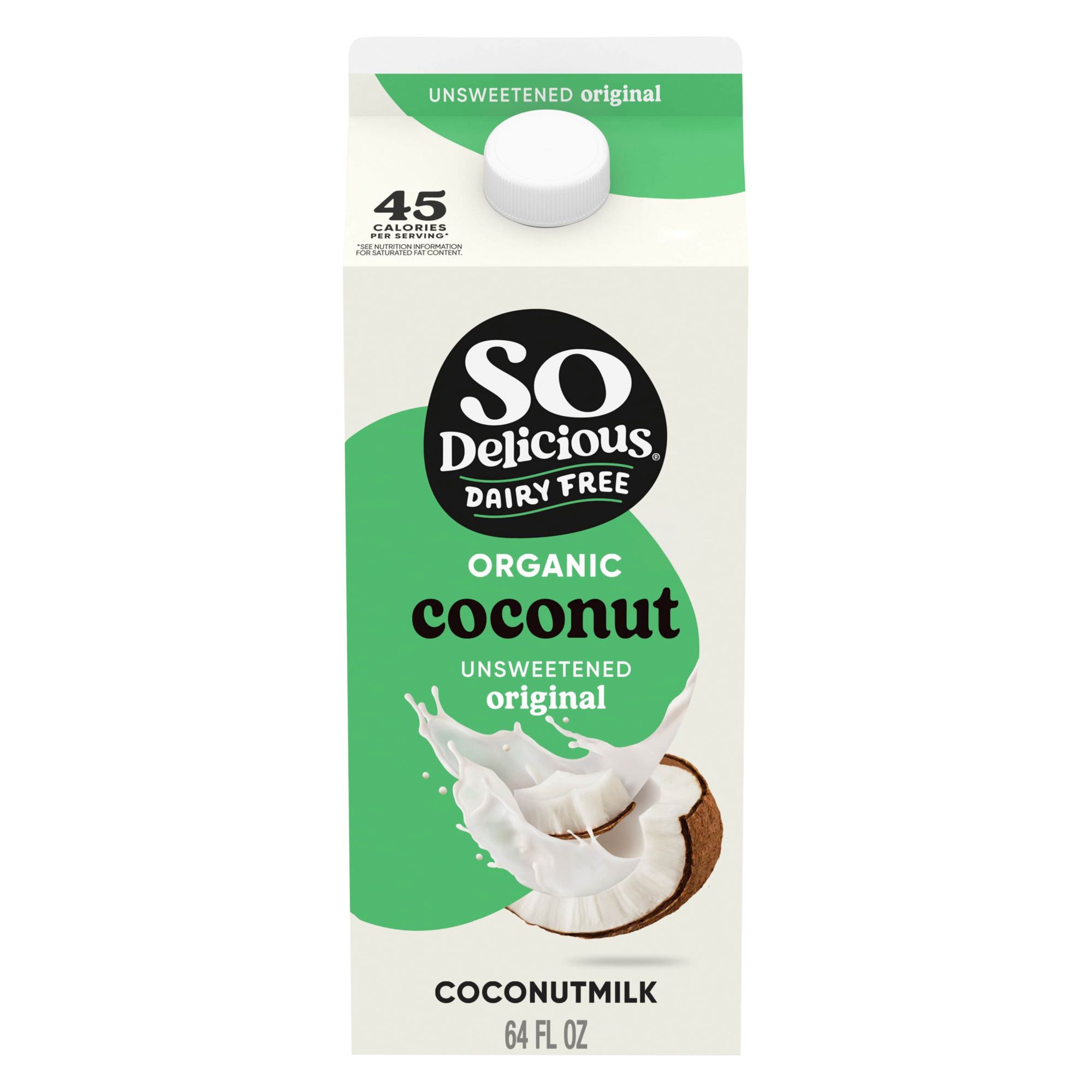 So Delicious Dairy-Free Organic Unsweetened Coconut Milk, 64 fl. oz.