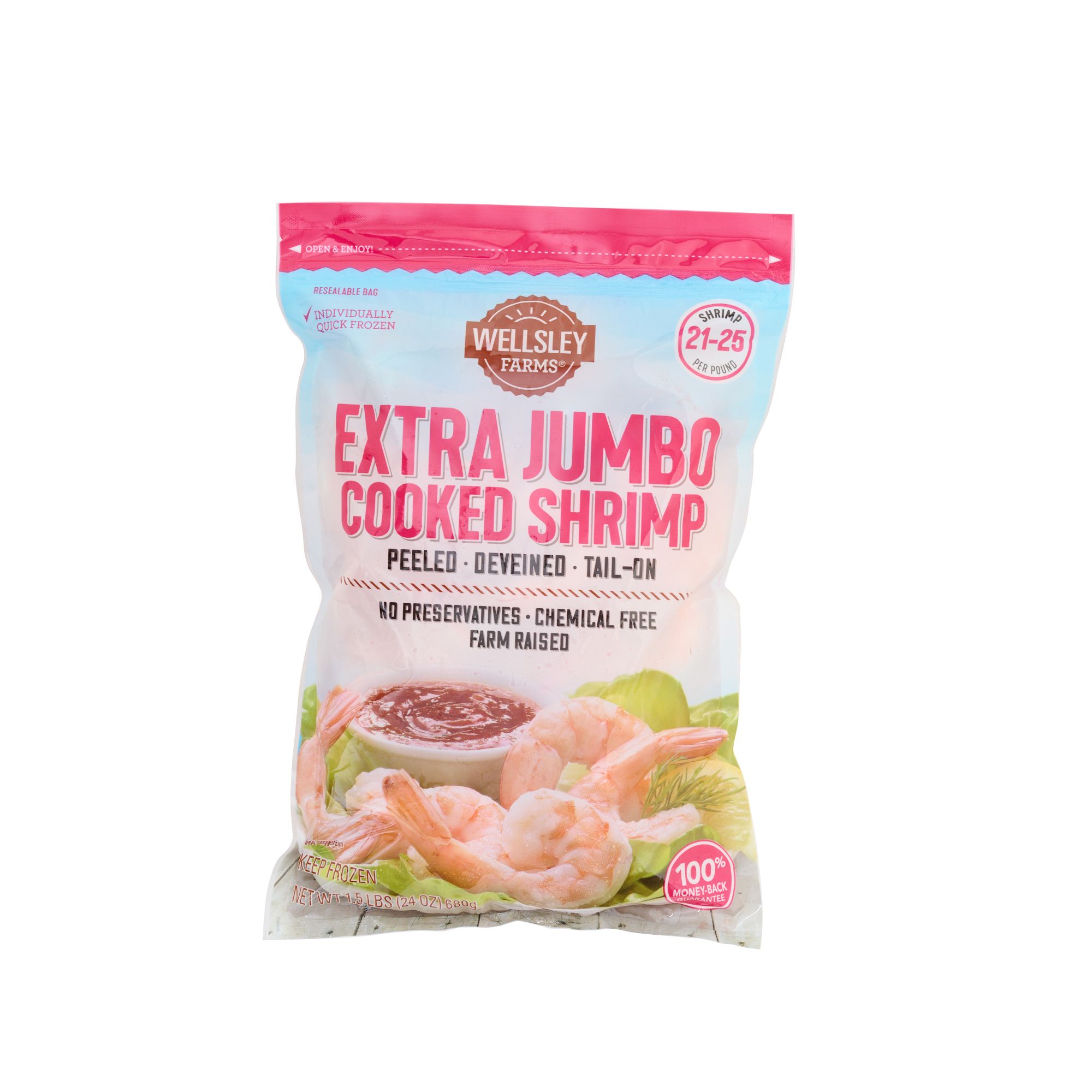 Wellsley Farms Extra Jumbo Cooked Shrimp, 1.5 lbs.