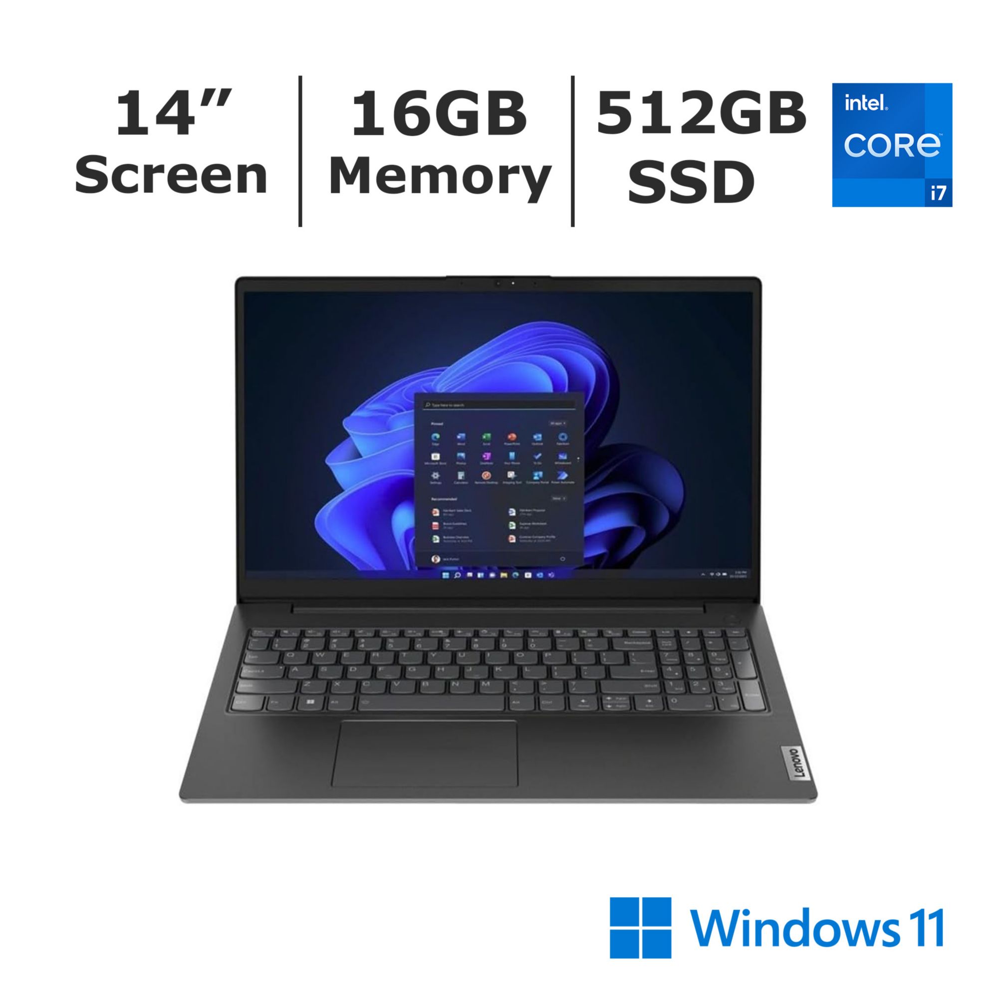 Lenovo V14 G3 14&quot; Laptop IAP Core i7-1255U, 16GB Memory, 512GB SSD (1920x1080) - Black