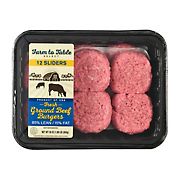 Farm To Table Select 85% Ground Beef Sliders, 12 ct.