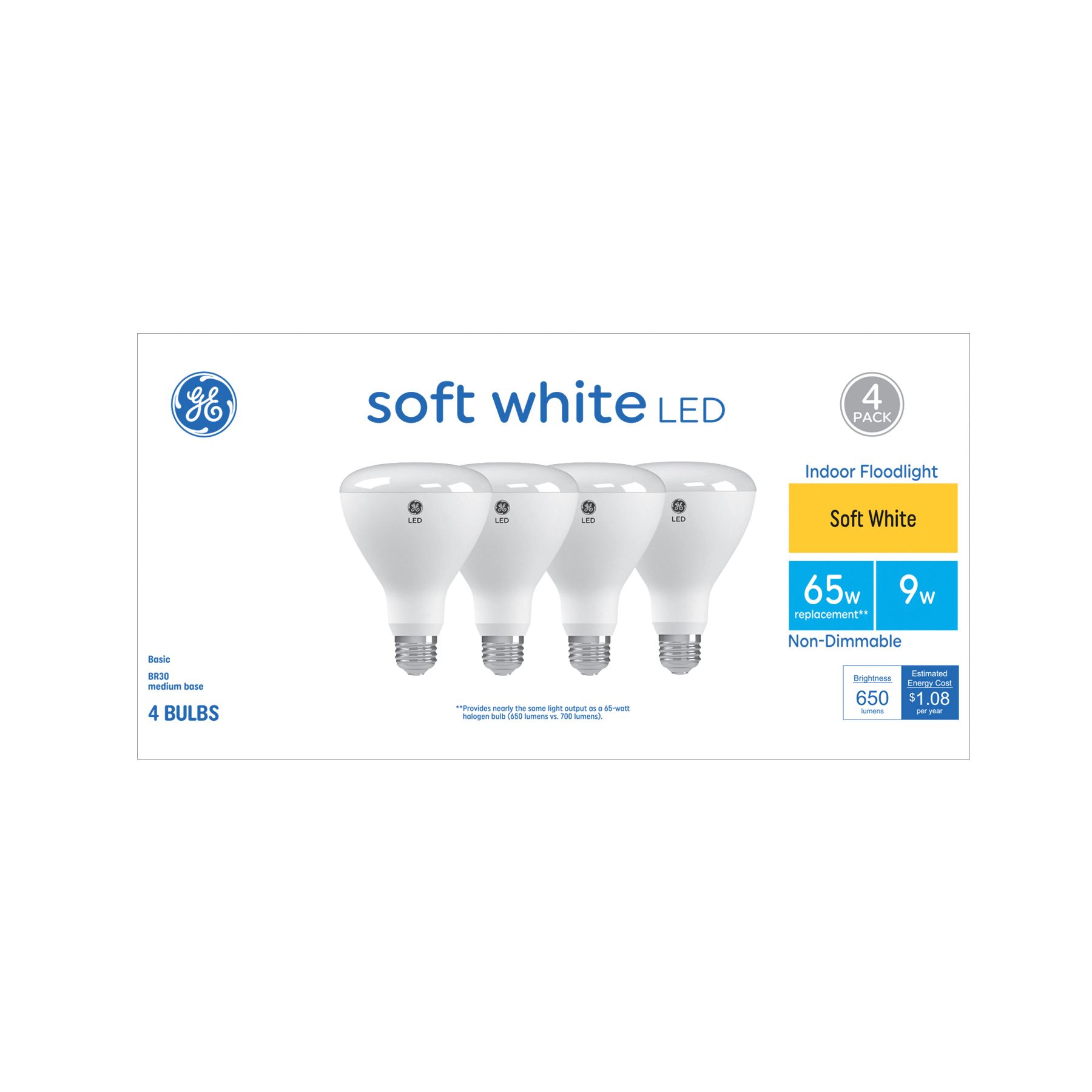 Ge soft white indoor floodlight 65w br30 sales